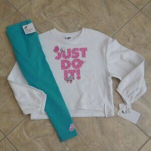 NWT 2pc Nike Roller Skate Logo Sweatshirt & Leggings Set sz 6X